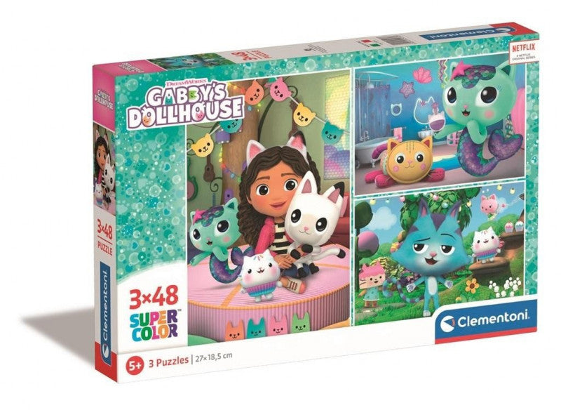 Puzzle 3x Koci Domek Gabi