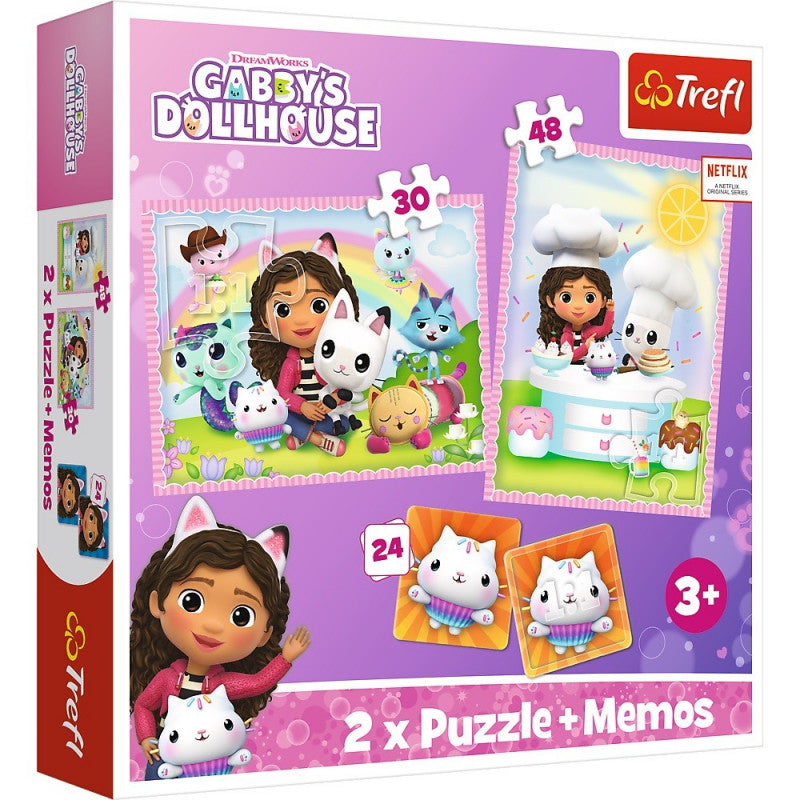 Puzzle 2w1 memos Gabi z kocim przyjacielem Gabbys Dollhouse