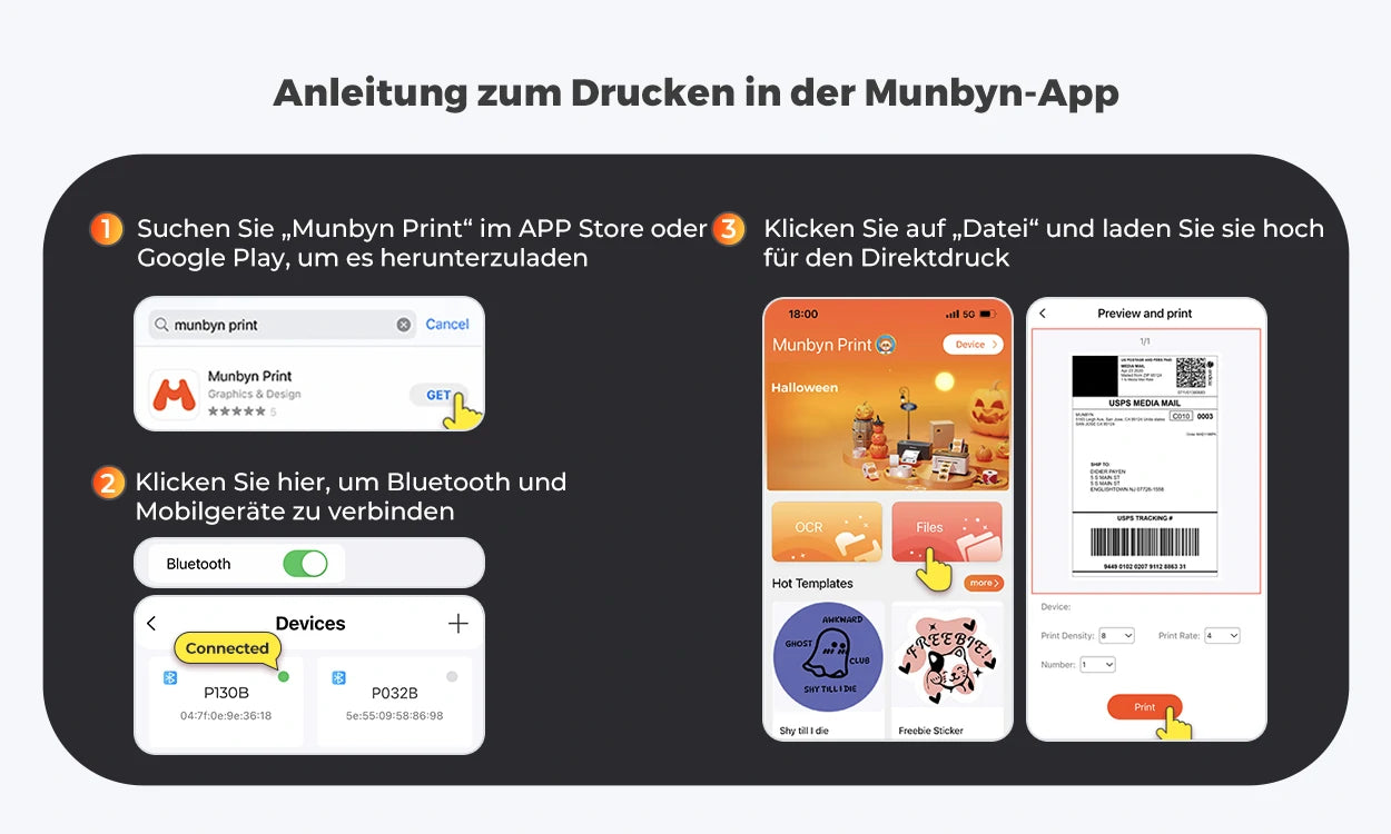 Die begleitende App erleichtert das Drucken direkt vom Smartphone oder Tablet.