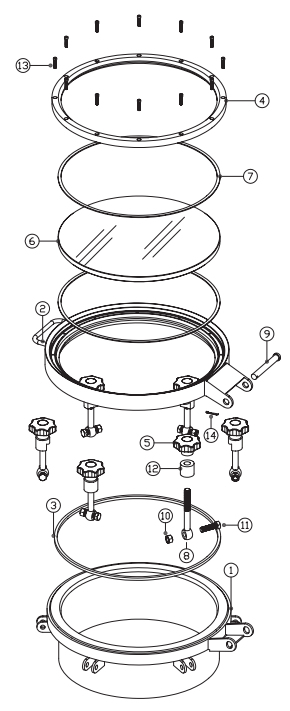 Hygienic Manway with Full Glass Parts