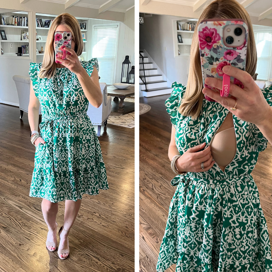 green nursing dress