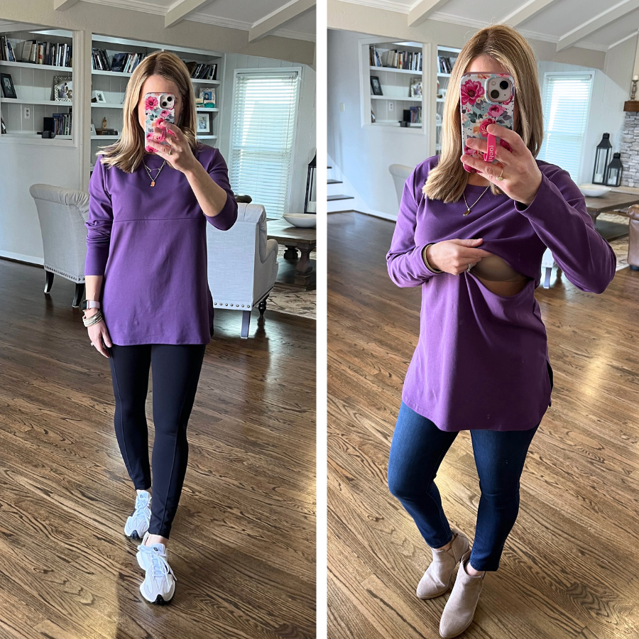 nursing tunic purple