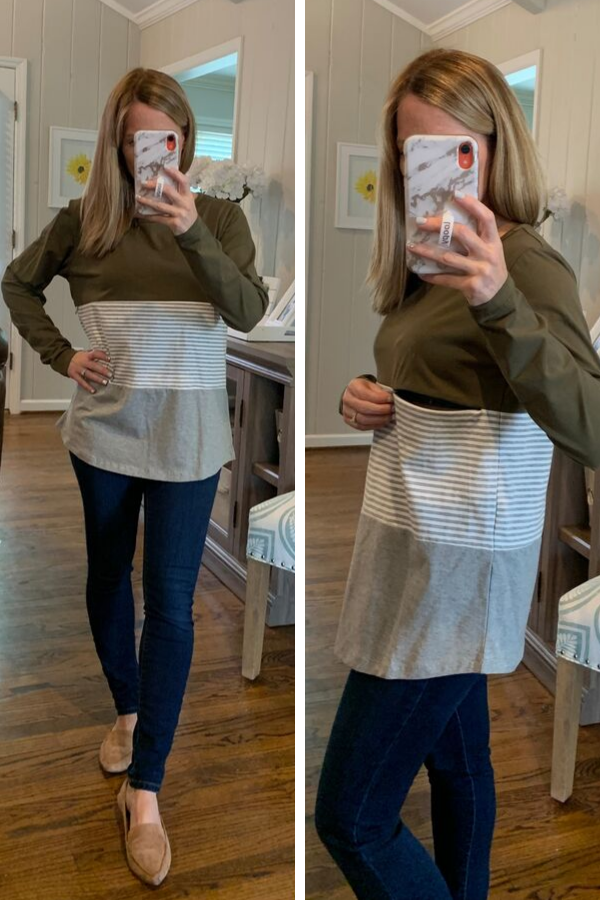 Olive nursing top