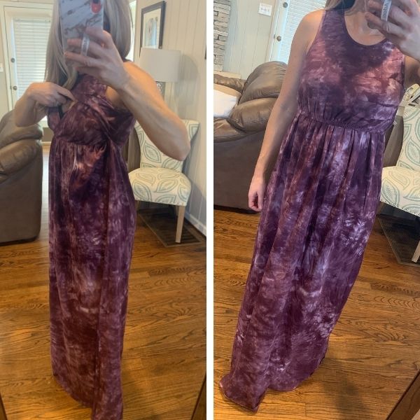 breastfeeding maxi tie dye