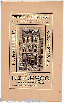 Louis Heilbron Furniture Store Reading Pa Antique Graphic