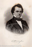STEPHEN DOUGLAS KANSAS-NEBRASKA ACT SENATOR ANTIQUE GRAPHIC ENGRAVING PRINT 1863 - K-townConsignments