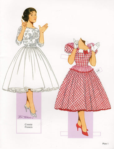 Connie Francis Pop Music Singer Illustrated Paper Doll Cut Out