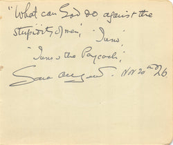 Sara Allgood Juno and the Paycock Theatre Stage Actress Autograph Signature