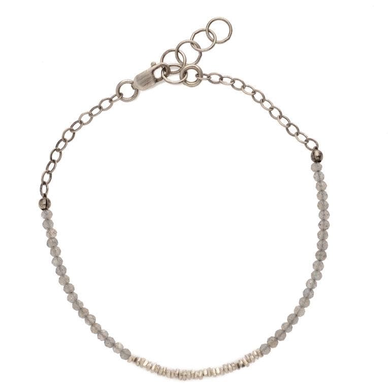 Labradorite Strand & Silver Bracelet