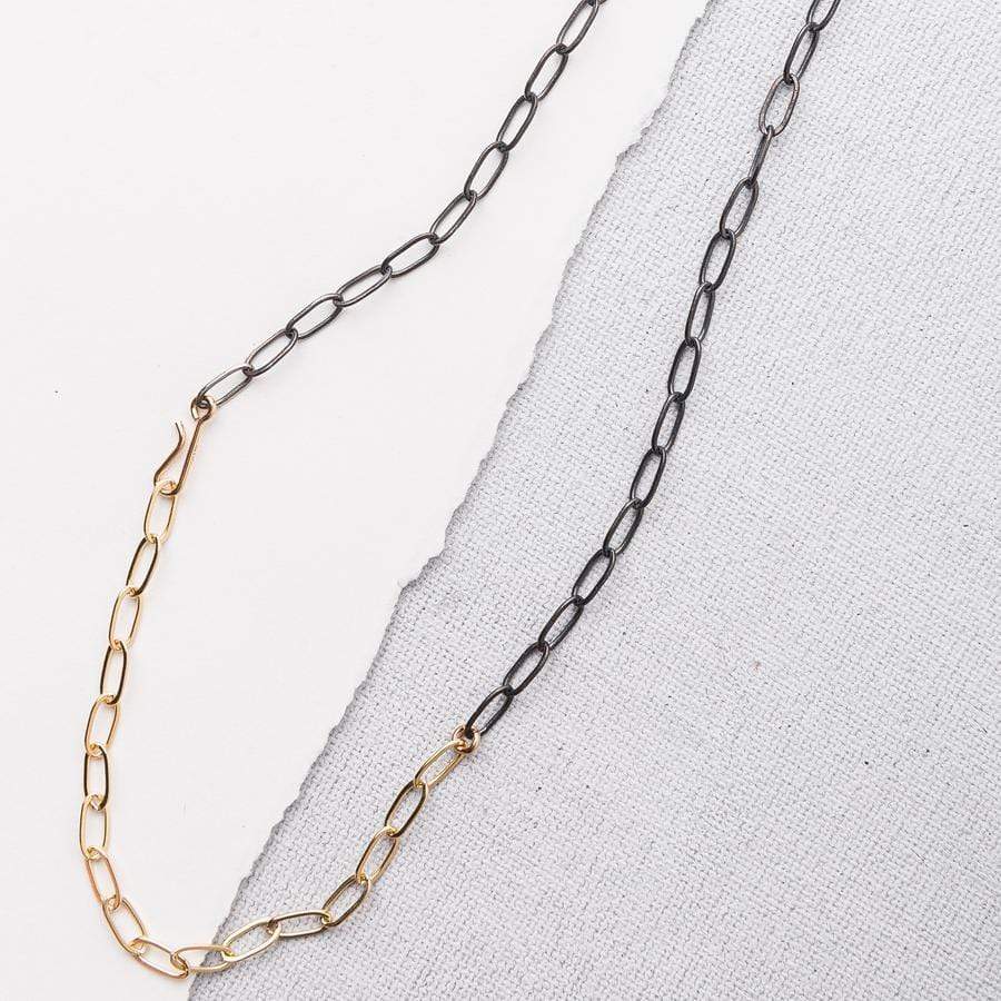 Mixed Metal Link Chain Necklace