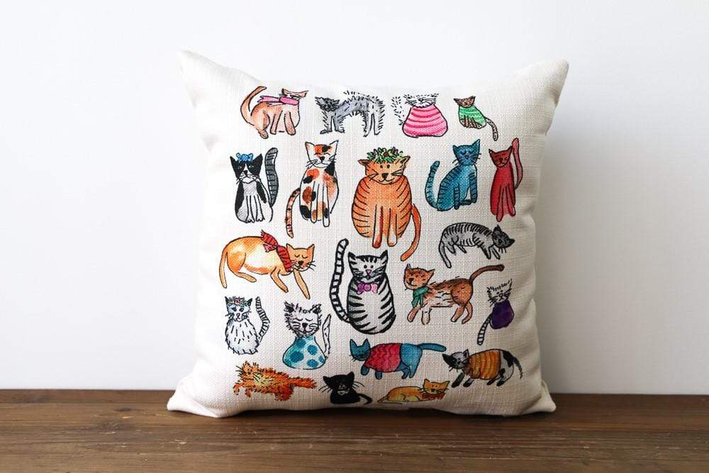 Multi-Colored Cat Pillow