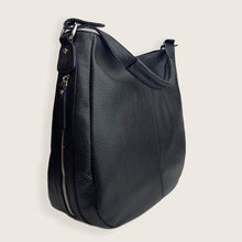 Load image into Gallery viewer, Solo Perche Handbags Made in Italy Black Pisa Leather Crossbody and Shoulder Bag
