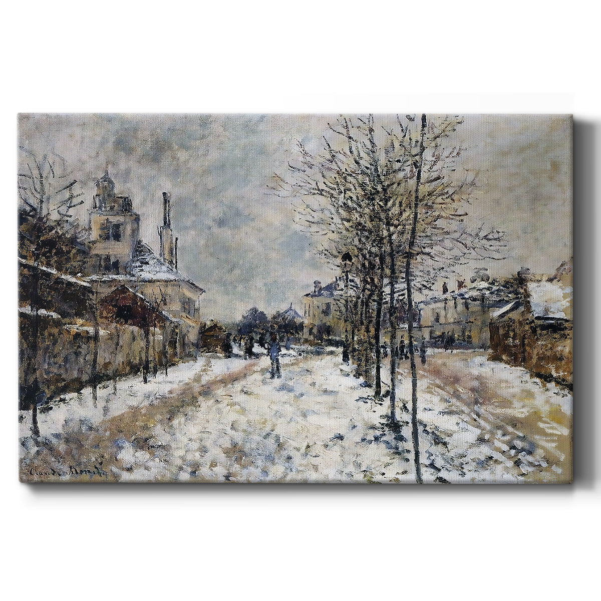 Snow Effect, The Boulevard de Pontoise at Argenteuil, 1875 - Gallery Wrapped Canvas