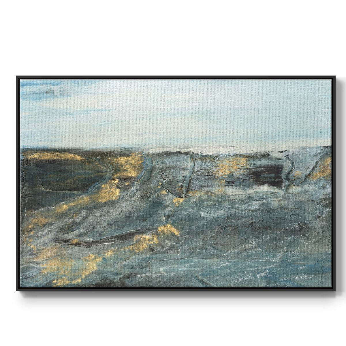 Flow of Love in Ocean I - Framed Gallery Wrapped Canvas L Frame - Ready to Hang