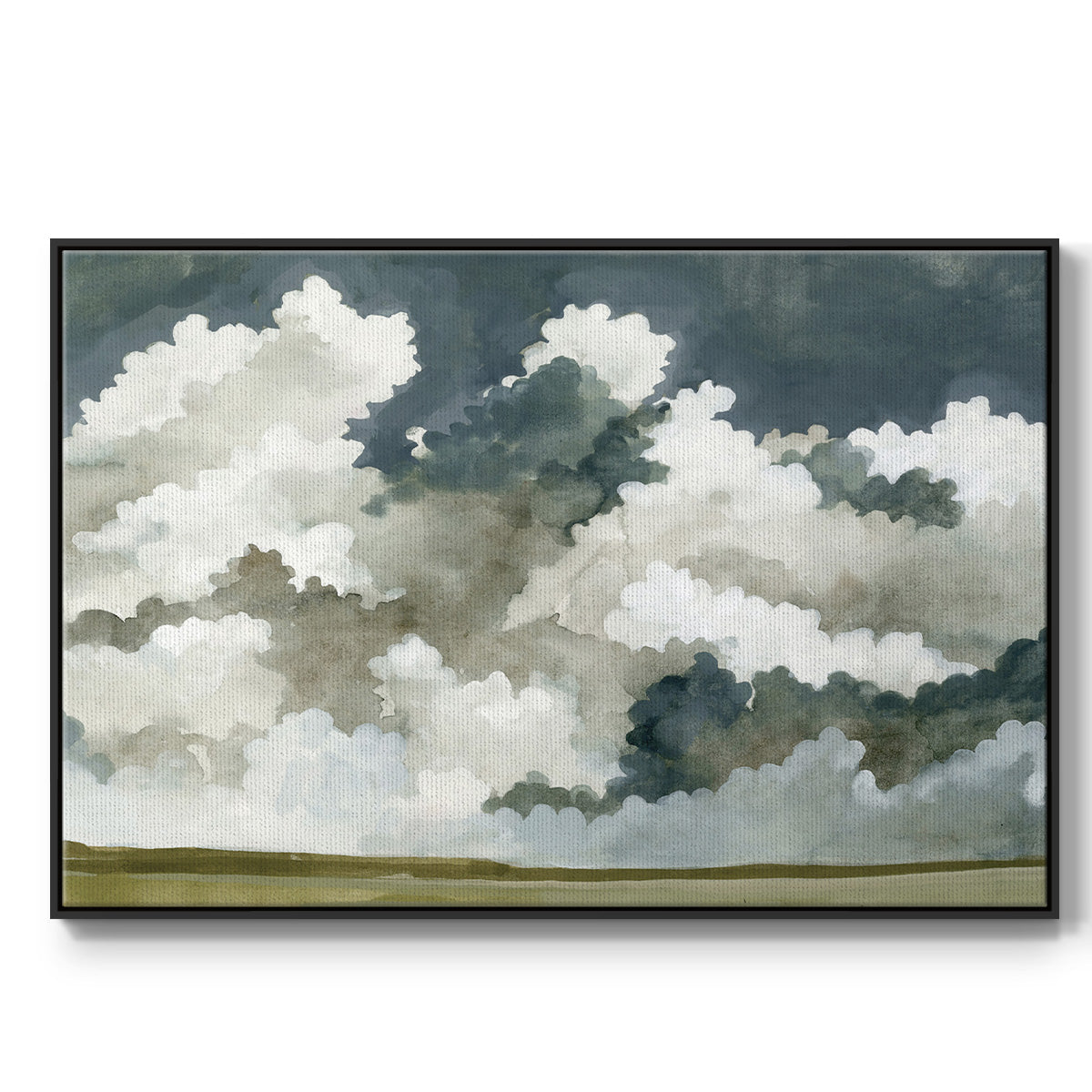 Vast Neutral Sky III - Framed Gallery Wrapped Canvas L Frame - Ready to Hang