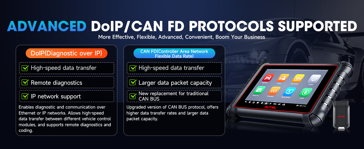 MP900BT / MP900Z-BT OBD2 Diagnostic Scanner DO IP & Can FD Protocol