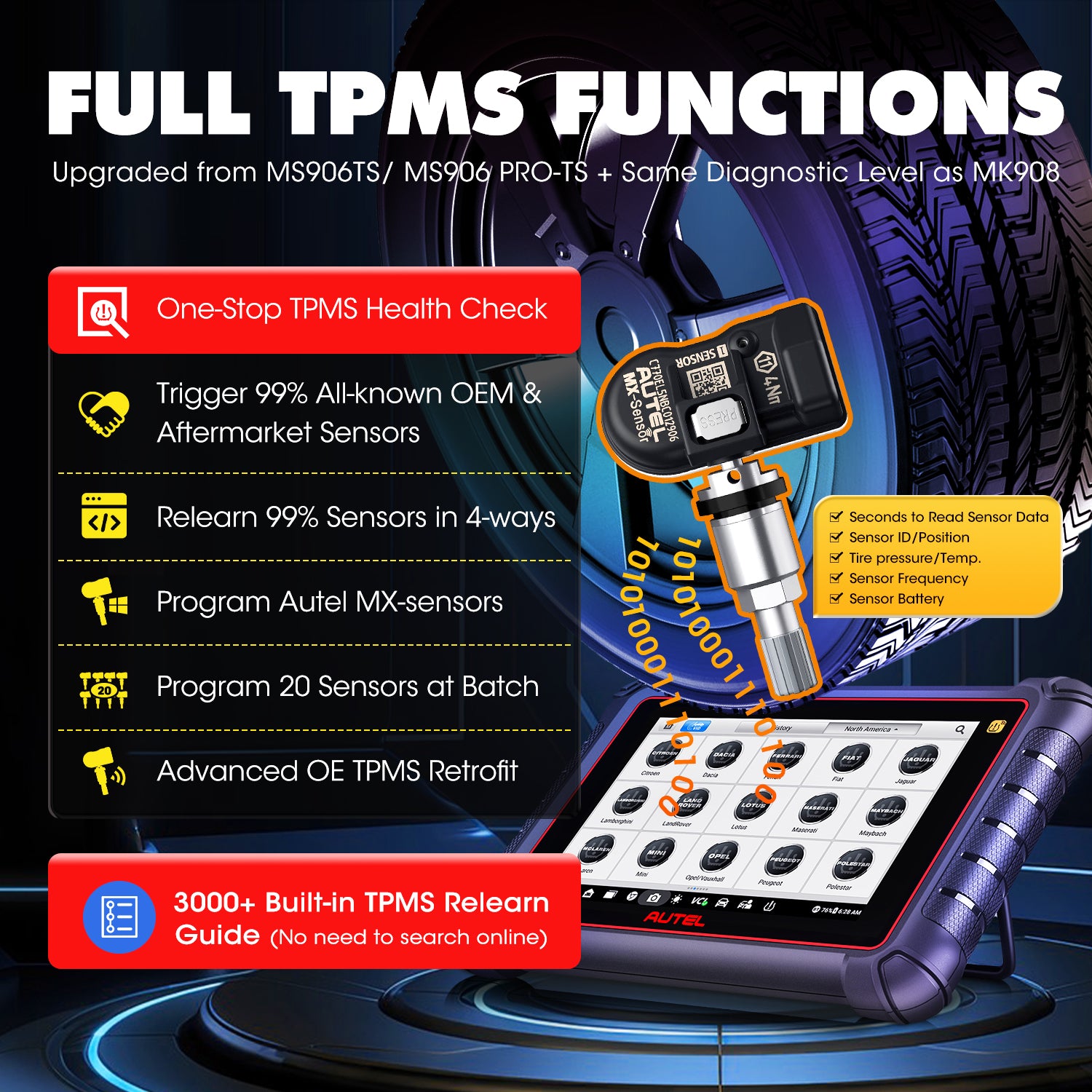 Autel MP900TS Complete TPMS Functions