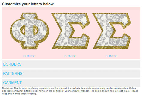 greek shirts custom letters pledge big lil phisig 