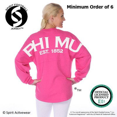 sorority spirit football jersey phi mu sports jersey greek fraternity