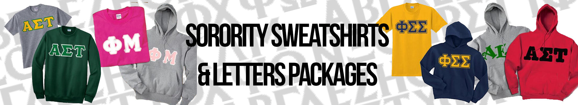 Custom Sorority Greek Sweatshirts Packages & Letters