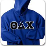 Theta Delta Chi Fraternity letters on custom Greek gear