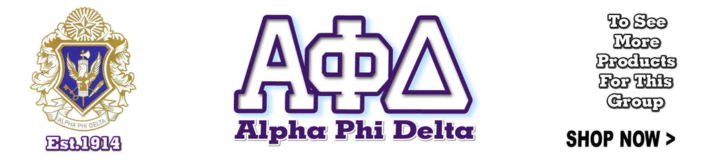 Alpha Phi Delta Fraternity clothing and Custom Greek merchandise
