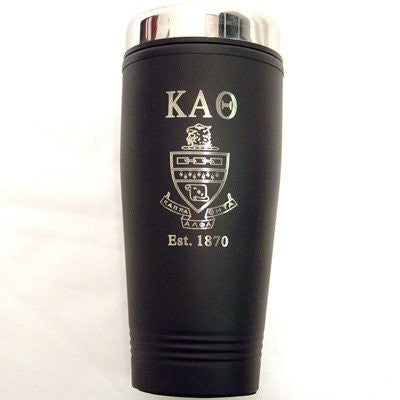 greek black tumbler crest kappa alpha theta somethinggreek custom merchandise