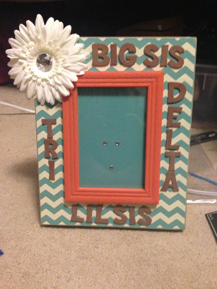 Sorority Crafts, Cute Sorority Crafts, Chevron Frame, Big Little Crafts