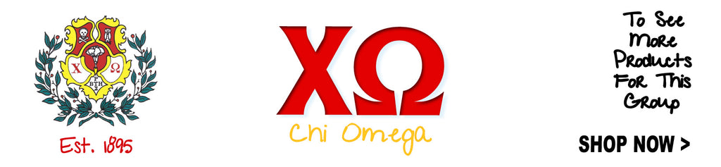 Chi Omega Sorority clothing and custom Greek merchandise