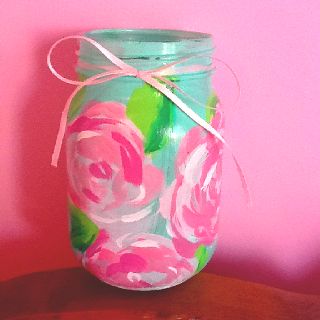 DIY lilly mason jar #Sorority #Crafts