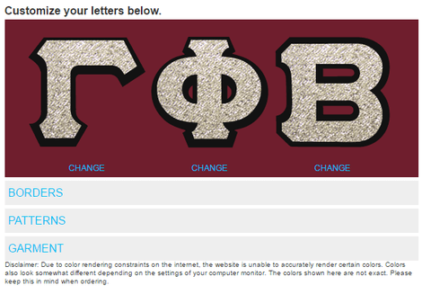 greek fraternity sorority gphib letters pattern color border custom big lil sis bro pledge class rush twin