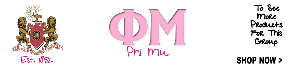 Phi Mu Sorority clothing and custom Greek merchandise