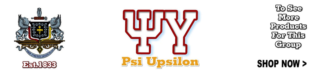 Psi Upsilon Fraternity clothing and Custom Greek merchandise