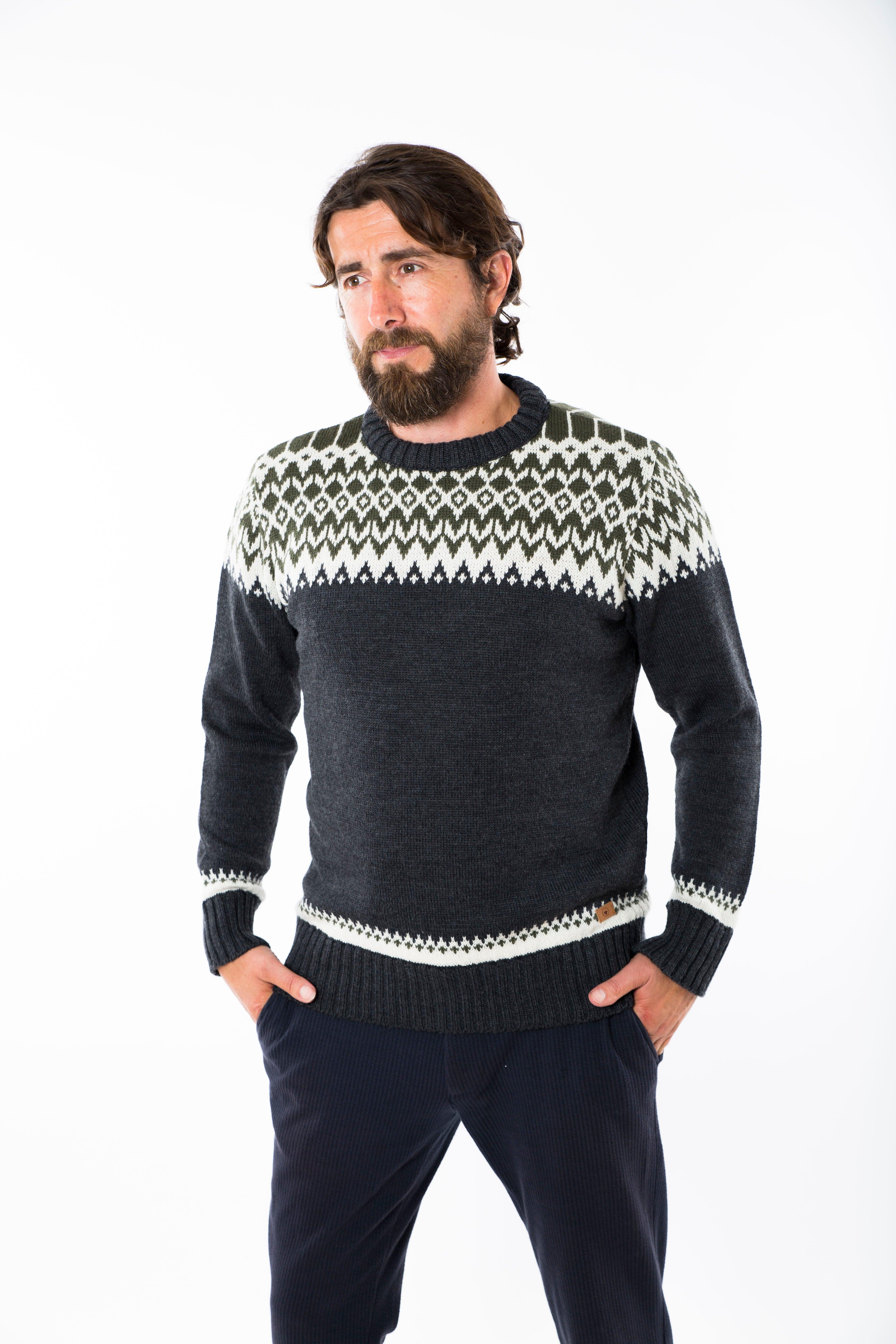 Se Alp Sweater - Fuza Wool - Olive hos Fuza Wool
