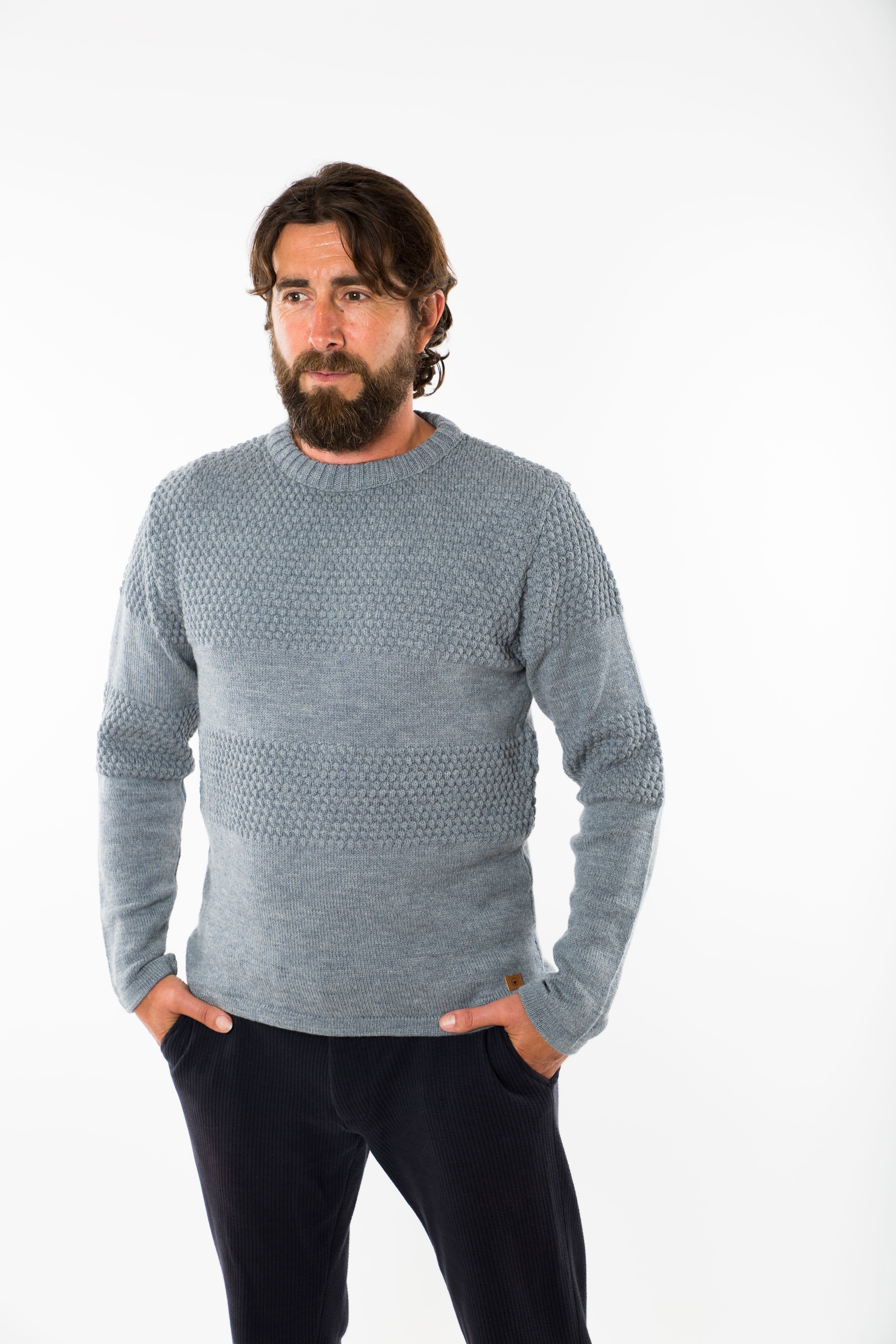 Se Nyhavn Sweater Round Neck - Fuza Wool - Denim hos Fuza Wool