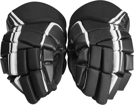 New and used hockey gloves illustrating common wear and the importance of maintenance for odor control.