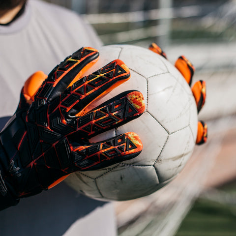 Dirty soccer goalie gloves before cleaning