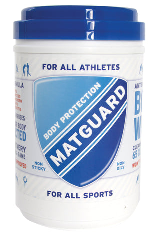 Matguards antibacterial body wipes for skin disease prevention.