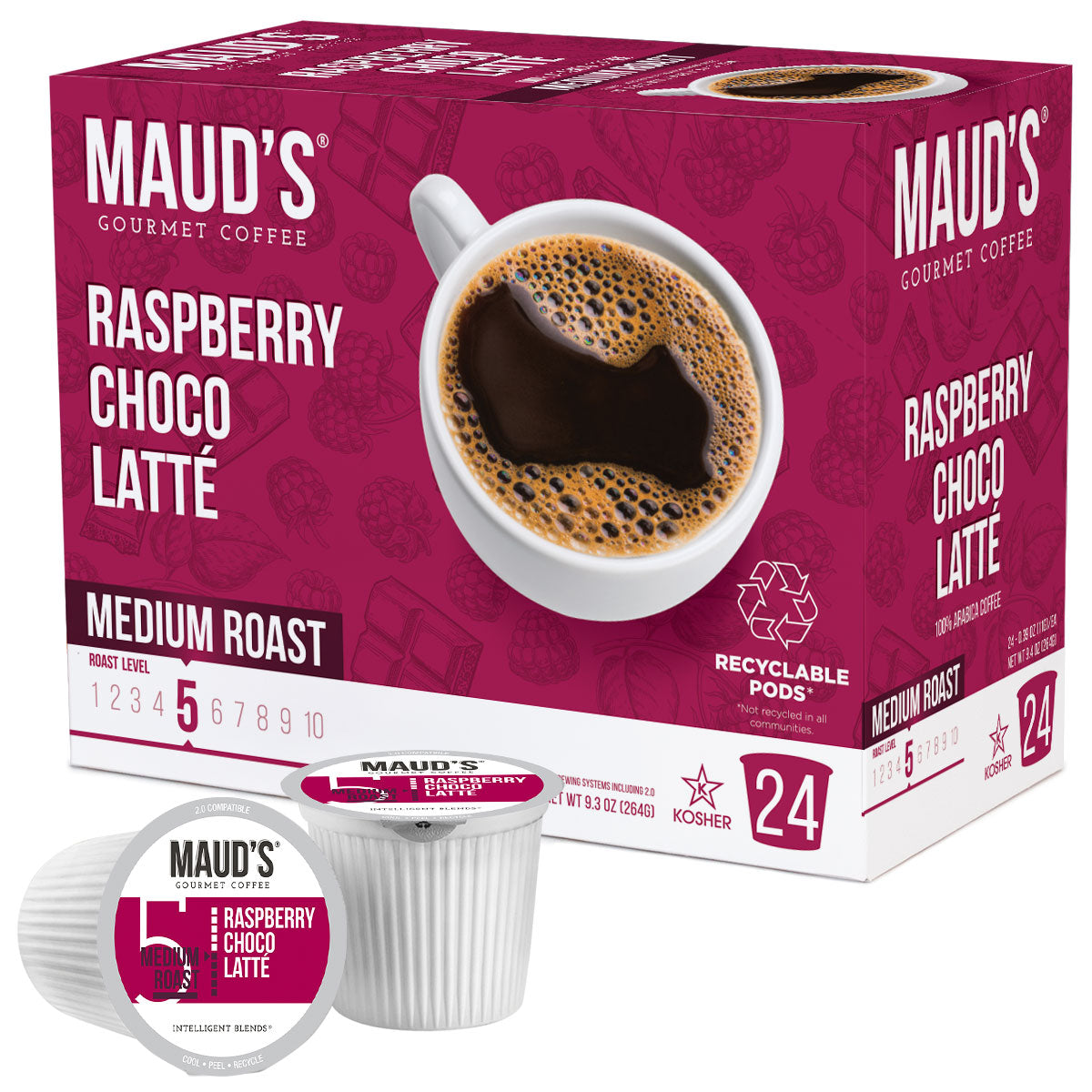 Image of Maud's Raspberry Chocolate Coffee Pods - 24ct