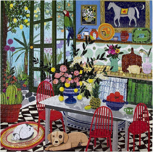  eeBoo Piece and Love Blue Kitchen 1000 Piece Square Adult  Jigsaw Puzzle/Ages 14+ (PZTBUK) : Toys & Games