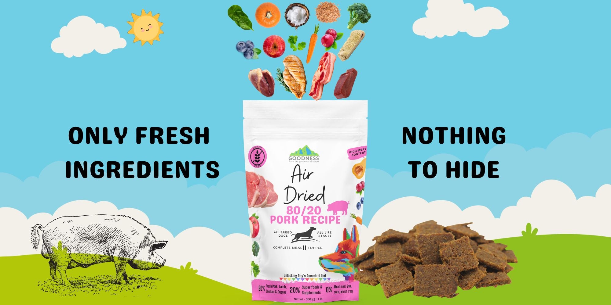 Pork Air Dried Dog food