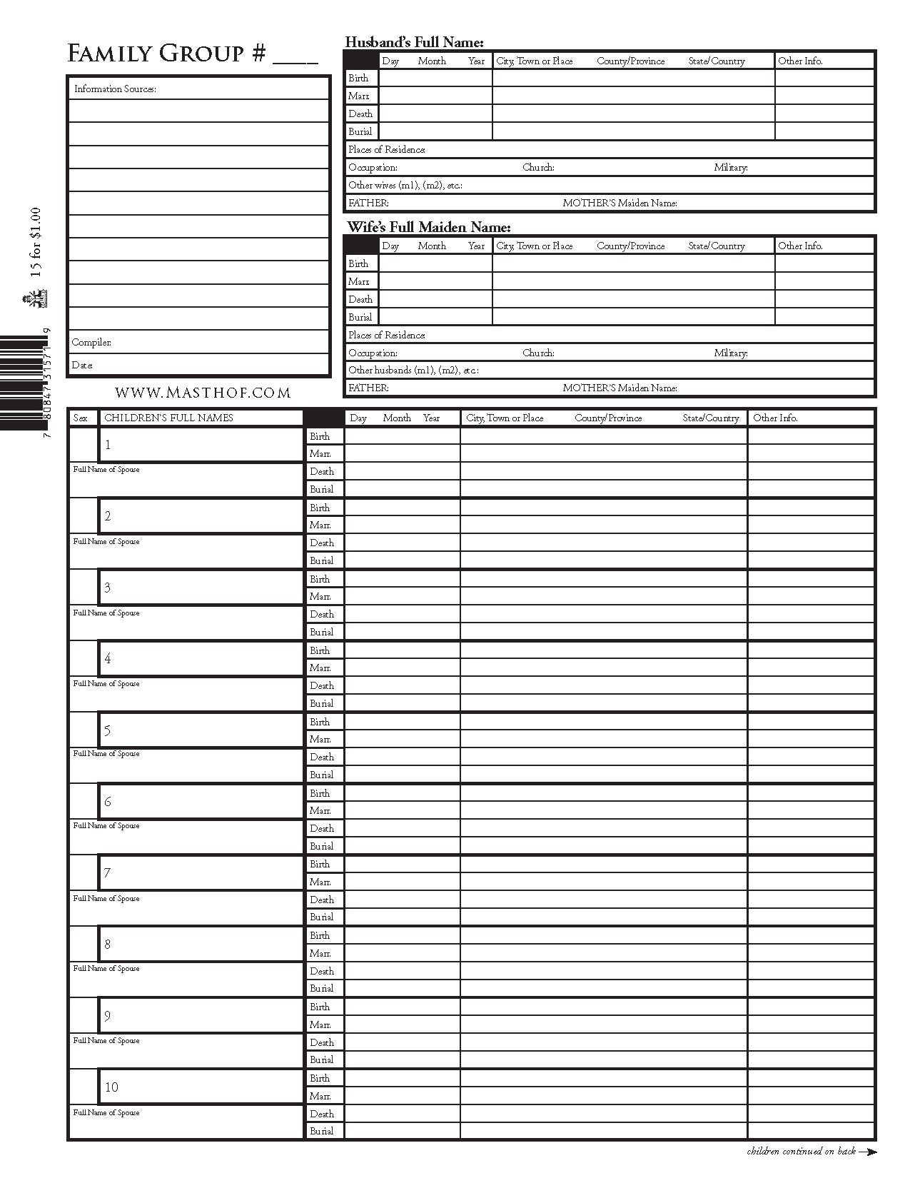 Family Group Chart Pdf