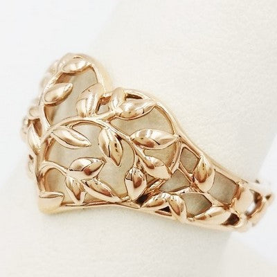 anillo corazón de oro rosa 18 quilates