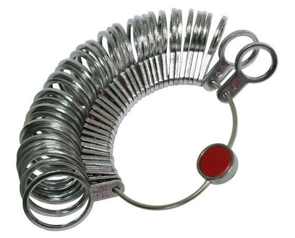calibrador de tallas de anillos de metal