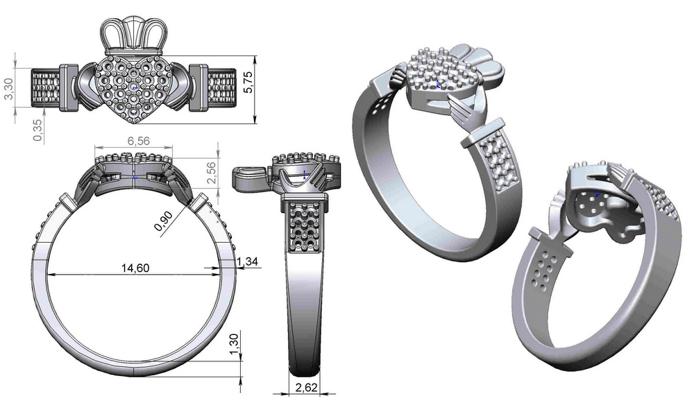 modelo de anillo claddagh
