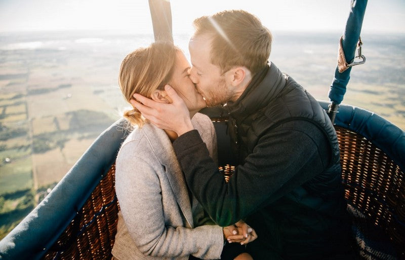 propuesta de matrimonio hecha en un globo aerostatico