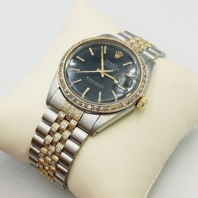 limpieza de un rolex datejust con brazalete de oro y diamantes