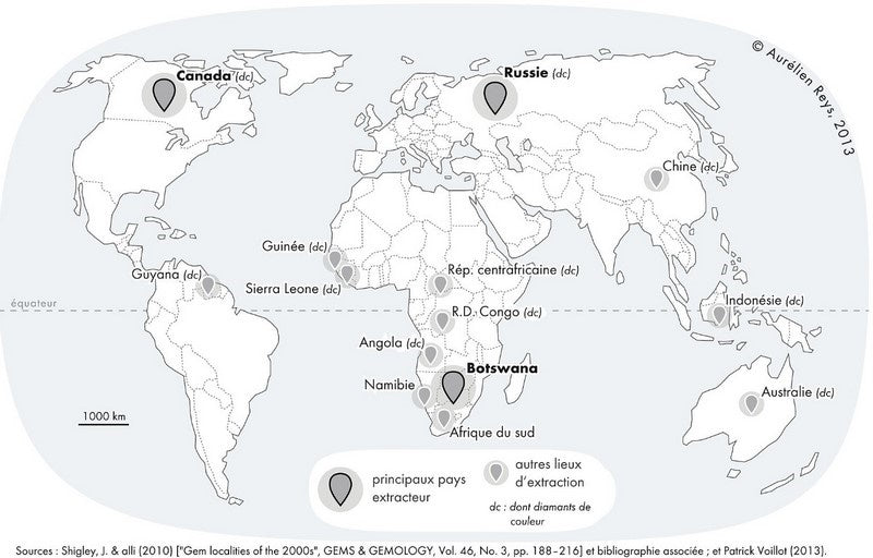 paises productores de diamantes en el mundo