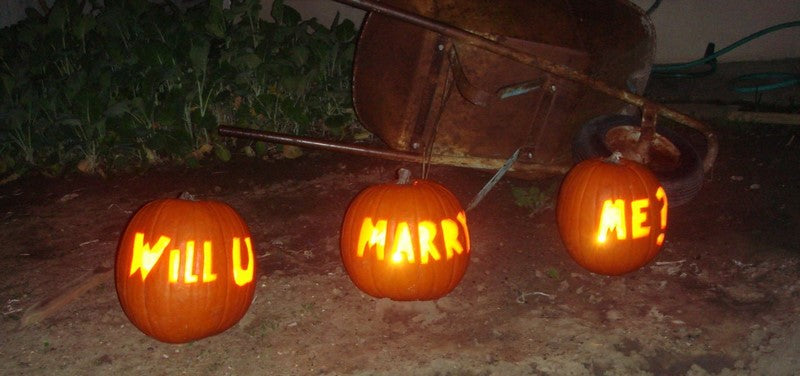 como pedir matrimonio con calabazas en halloween