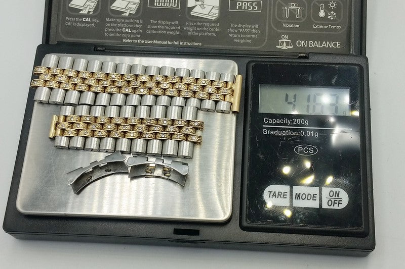 peso de oro del brazalete Rolex Datejust engarzado de diamantes